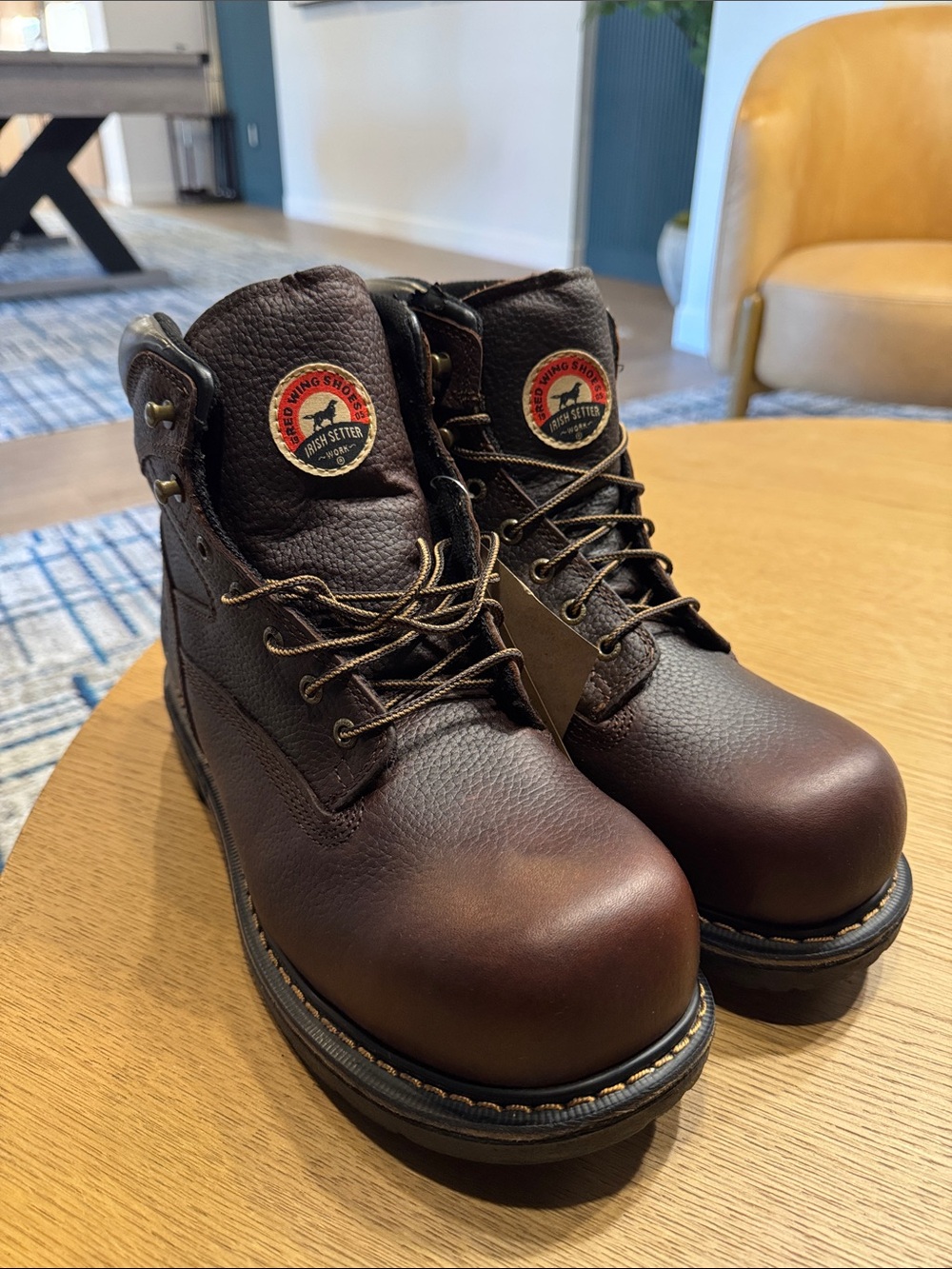 Red Wing Shoes Brown Leather Work Boots - Picture 2 of 15
